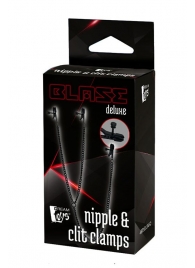 Черные зажимы на соски и клитор на цепочке DELUXE NIPPLE   CLIT CLAMPS - Dream Toys - купить с доставкой в Норильске