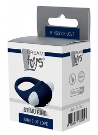 Гладкое синее эрекционное виброкольцо STIMU RING - Dream Toys - в Норильске купить с доставкой