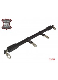 Черная металлическая распорка с кожаными ремешками и карабинами - 65 см. - Sitabella - купить с доставкой в Норильске