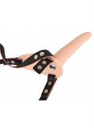 Телесный поясной страпон с вибрацией Vibrating Strap-On - 15,7 см. - Orion - купить с доставкой в Норильске