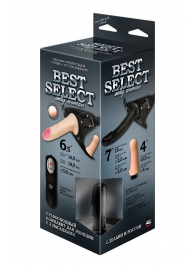 Черный женский пояс BEST SELECT с 3 насадками и вибрацией - LOVETOY (А-Полимер) - купить с доставкой в Норильске