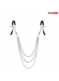 Оригинальные зажимы на соски с тройной цепочкой - Notabu - купить с доставкой в Норильске