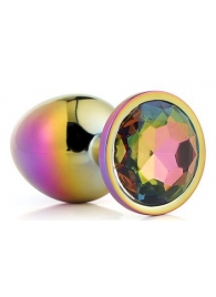 Голографическая анальная втулка с радужным кристаллом - 7,1 см. - Dream Toys - купить с доставкой в Норильске