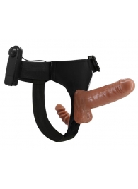 Страпон с вагинальной пробкой и вибрацией Ultra Passionate Harness - 16 см. - Baile - купить с доставкой в Норильске