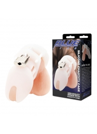 Белая клетка целомудрия Silicone Chastity Cage - BlueLine - купить с доставкой в Норильске