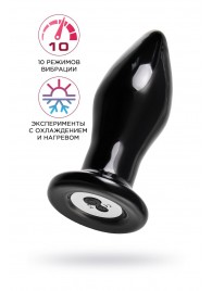 Черная стеклянная вибровтулка - 10,5 см. - Sexus