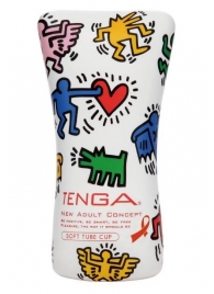 Мастурбатор-туба Keith Haring Soft Tube CUP - Tenga - в Норильске купить с доставкой