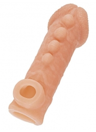 Телесная закрытая насадка с шишечками Cock Sleeve Size S - 13,8 см. - KOKOS - в Норильске купить с доставкой