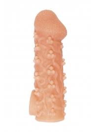 Телесная закрытая насадка с пучками шишечек Cock Sleeve Size S - 13,8 см. - KOKOS - в Норильске купить с доставкой