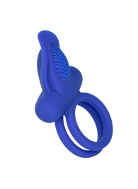 Синее перезаряжаемое эрекционное кольцо Silicone Rechargeable Dual Pleaser Enhancer - California Exotic Novelties - в Норильске купить с доставкой