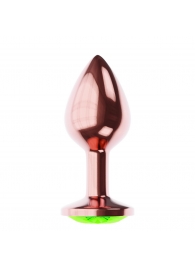 Пробка цвета розового золота с лаймовым кристаллом Diamond Emerald Shine S - 7,2 см. - Lola Games - купить с доставкой в Норильске