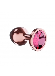 Пробка цвета розового золота с малиновым кристаллом Diamond Ruby Shine S - 7,2 см. - Lola Games - купить с доставкой в Норильске