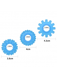 Набор из 3 голубых, светящихся в темноте эрекционных колец Lumino Play - Lovetoy - в Норильске купить с доставкой