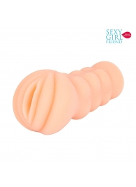 Телесный мастурбатор-вагина с комплектом эрекционных колец - Bior toys - в Норильске купить с доставкой