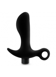 Черный анальный вибратор Silicone Vibrating Prostate Massager 01 - 10,8 см. - Blush Novelties - в Норильске купить с доставкой