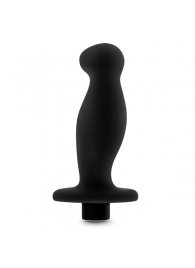 Черный анальный вибромассажёр Silicone Vibrating Prostate Massager 02 - 10,8 см. - Blush Novelties - в Норильске купить с доставкой