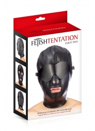 Маска-шлем с отверстием для рта и съемными шорами - Fetish Tentation - купить с доставкой в Норильске