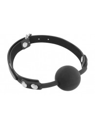 Черный силиконовый кляп-шарик на ремешках - Fetish Tentation - купить с доставкой в Норильске
