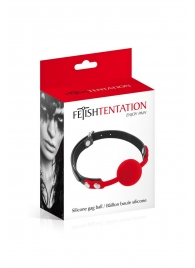 Красный кляп-шарик на черных ремешках - Fetish Tentation - купить с доставкой в Норильске