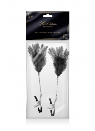 Зажимы для сосков с черными перьями Sweet Caress Feather Nipple Clumps - Sweet Caress - купить с доставкой в Норильске