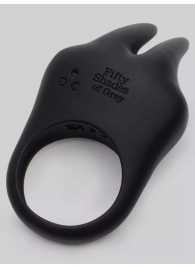 Черное эрекционное виброкольцо Sensation Rechargeable Vibrating Rabbit Love Ring - Fifty Shades of Grey - в Норильске купить с доставкой