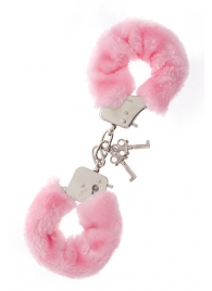 Металлические наручники с розовой меховой опушкой METAL HANDCUFF WITH PLUSH PINK - Dream Toys - купить с доставкой в Норильске