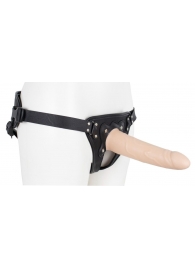 Пустотелый страпон Harness CLASSIC с бандажом - 19,5 см. - LOVETOY (А-Полимер) - купить с доставкой в Норильске