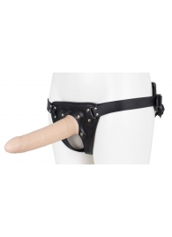 Пустотелый страпон Harness CLASSIC с бандажом - 19,5 см. - LOVETOY (А-Полимер) - купить с доставкой в Норильске