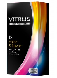 Цветные ароматизированные презервативы VITALIS PREMIUM color   flavor - 12 шт. - Vitalis - купить с доставкой в Норильске