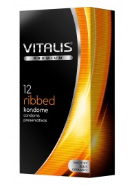 Ребристые презервативы VITALIS PREMIUM ribbed - 12 шт. - Vitalis - купить с доставкой в Норильске