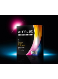 Цветные ароматизированные презервативы VITALIS PREMIUM color   flavor - 3 шт. - Vitalis - купить с доставкой в Норильске