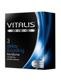 Презервативы VITALIS PREMIUM delay   cooling с охлаждающим эффектом - 3 шт. - Vitalis - купить с доставкой в Норильске