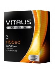 Ребристые презервативы VITALIS PREMIUM ribbed - 3 шт. - Vitalis - купить с доставкой в Норильске