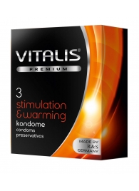 Презервативы VITALIS PREMIUM stimulation   warming с согревающим эффектом - 3 шт. - Vitalis - купить с доставкой в Норильске