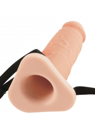 Телесный реалистичный фаллоимитатор с полостью Silicone Hollow Extension - 20 см. - Pipedream - купить с доставкой в Норильске