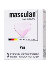 Супертонкие презервативы Masculan Pur - 3 шт. - Masculan - купить с доставкой в Норильске