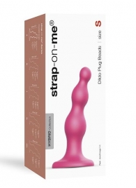 Розовая насадка Strap-On-Me Dildo Plug Beads size S - Strap-on-me - купить с доставкой в Норильске