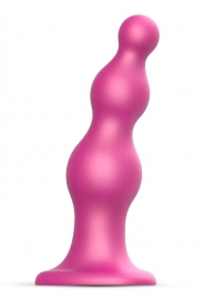 Розовая насадка Strap-On-Me Dildo Plug Beads size S - Strap-on-me - купить с доставкой в Норильске