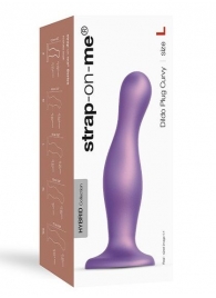 Фиолетовая насадка Strap-On-Me Dildo Plug Curvy size L - Strap-on-me - купить с доставкой в Норильске