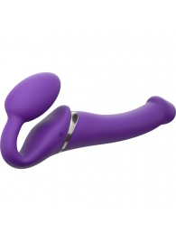 Фиолетовый безремневой вибрострапон Vibrating Bendable Strap-On - size L - Strap-on-me - купить с доставкой в Норильске