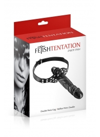 Черный кляп-фаллоимитатор Double Penis Gag - Fetish Tentation - купить с доставкой в Норильске