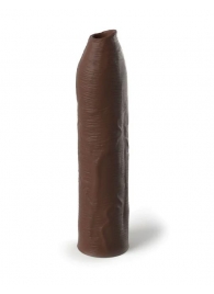 Коричневая насадка-удлинитель Uncut Silicone Penis Enhancer - 17,8 см. - Pipedream - в Норильске купить с доставкой