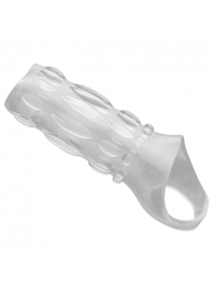 Насадка на пенис с кольцом для мошонки Clear Sensations Enhancer Sex Sleeve - 11,5 см. - XR Brands - в Норильске купить с доставкой