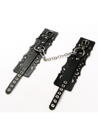 Узорчатые кожаные оковы с регулируемыми ремешками - Crazy Handmade - купить с доставкой в Норильске