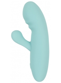 Бирюзовый мини-вибратор с клиторальным отростком Rabbit Vibrator - 15,5 см. - Orion