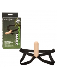 Телесный фаллопротез из силикона Extension with Harness - 15,75 см. - California Exotic Novelties - купить с доставкой в Норильске