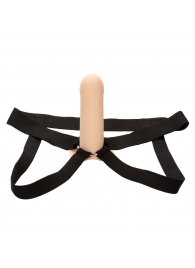 Телесный фаллопротез из силикона Extension with Harness - 15,75 см. - California Exotic Novelties - купить с доставкой в Норильске