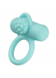 Аквамариновое эрекционное виброкольцо Silicone Rechargeable Nubby Lover’s Delight - California Exotic Novelties - в Норильске купить с доставкой