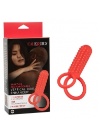 Красное эрекционное кольцо Silicone Rechargeable Vertical Dual Enhancer - California Exotic Novelties - в Норильске купить с доставкой