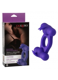 Фиолетовое эрекционное виброкольцо с двумя моторами Silicone Rechargeable Triple Orgasm Enhancer - California Exotic Novelties - в Норильске купить с доставкой